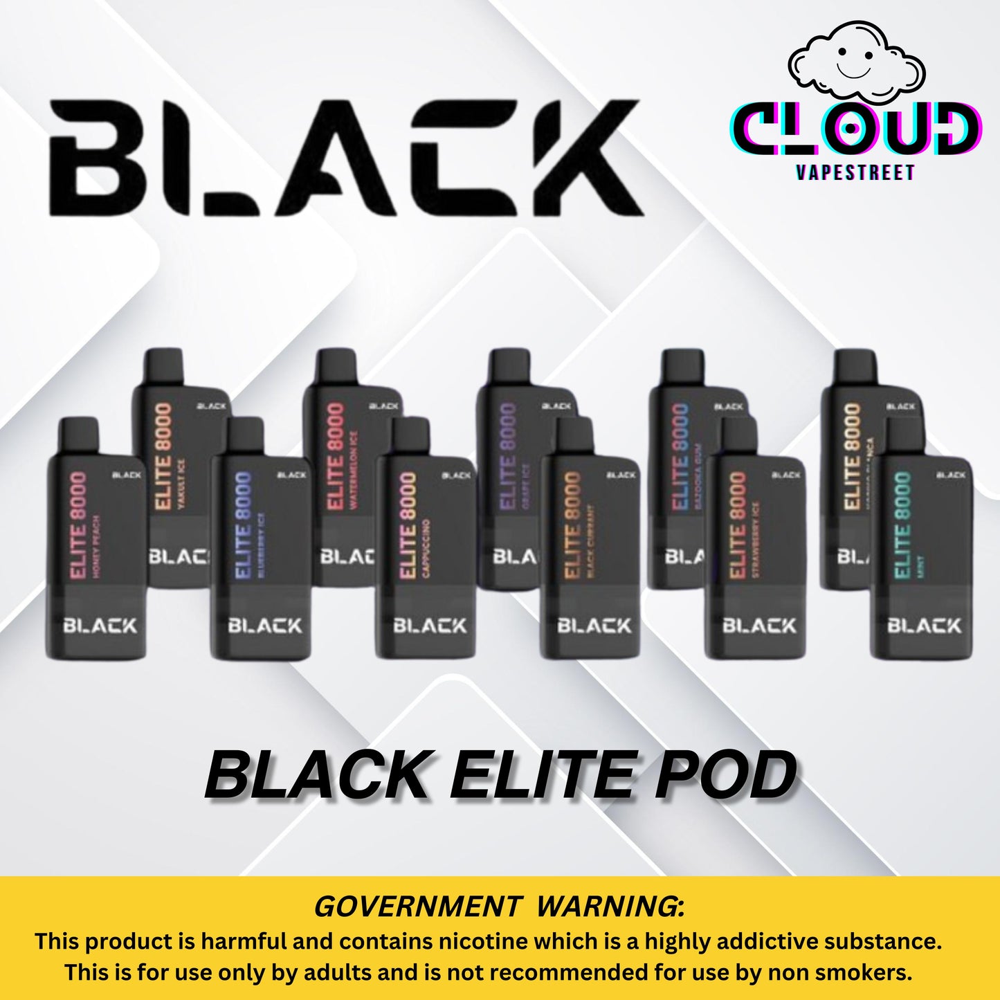 BLACK ELITE POD 8000 PUFFS