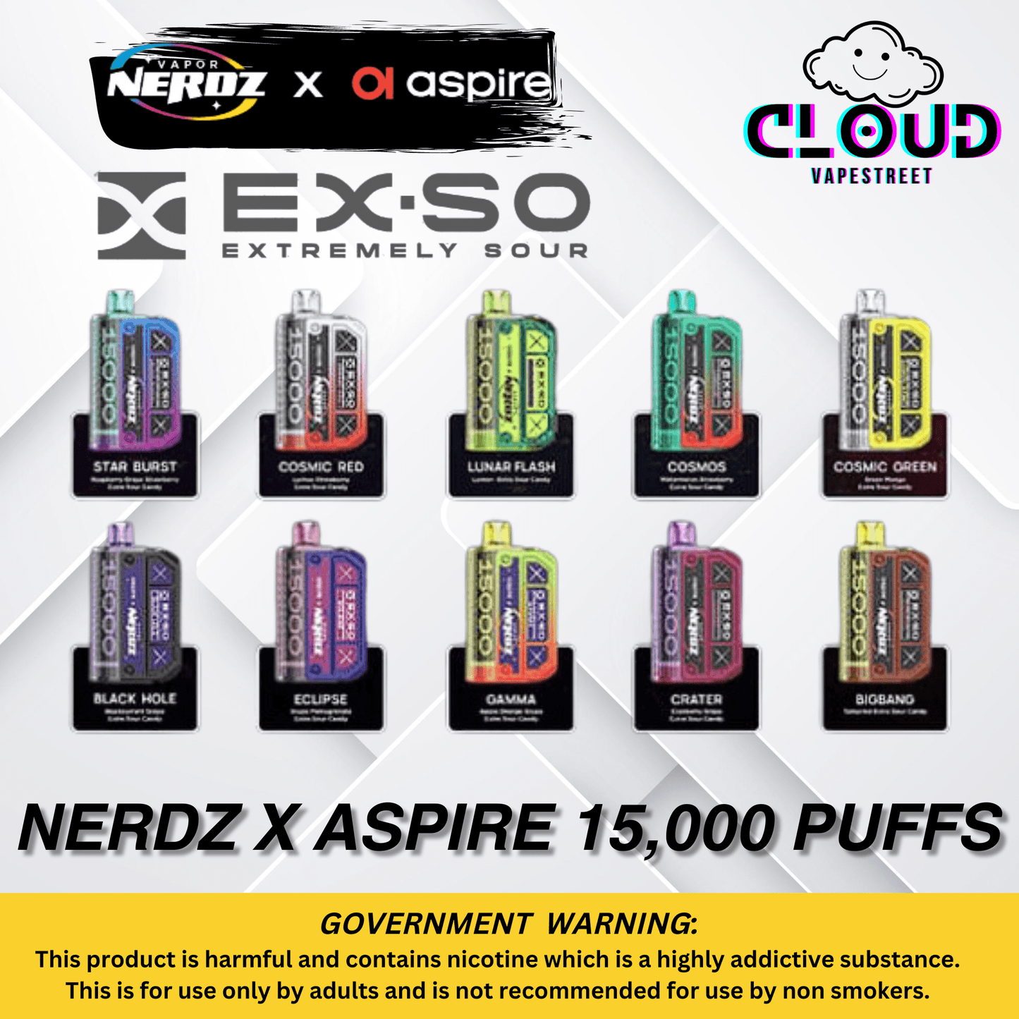 VAPOR NERDZ EX SO 15,000 PUFFS